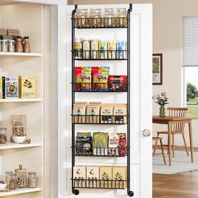 Sayzh-hlgj-lyh-b01 Sayzh Over The Door Pantry Organizer - 6 Tier Spice Rack Met