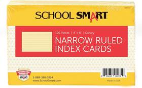 088721 School Smart Ruled Index Card 4 X 6 3/4 Inch Rule - 18 12 Inches Canary
