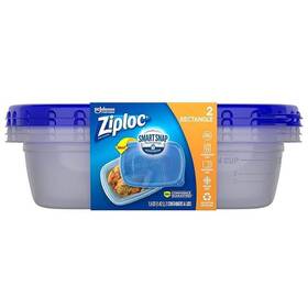 324128 Scjohn 025700007678 1.5 Quart Rectangle Ziploc Storage Container - 2 Count