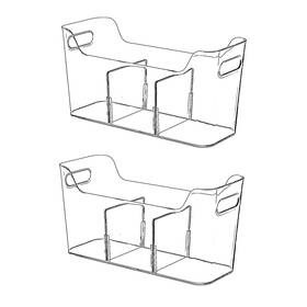 Ut02 Scpb Tall Narrow Clear Bins With Dividers Plastic Containers For Organizing Kitch