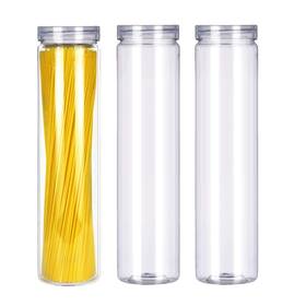 Scwboeii 494371270648 3pcs Clear Plastic Food Storage Jar With Lid Spaghetti Pasta Conta Inch Scwboeii 494371270648 3pcs Clear Plastic Food Storage Jar With Lid Spaghetti Pasta Conta Inch