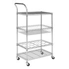 Sea7018a Safavieh New Carmen Tier Chrome Wire Adjustable Cart 889048133488