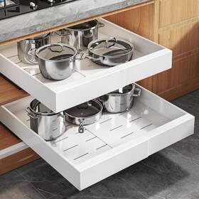 Bcxct-tb-ss-004 Seinloes 2pack Expandable Pull Out Cabinet Organizer 21 Inch Deep With Raising Pad For Fram