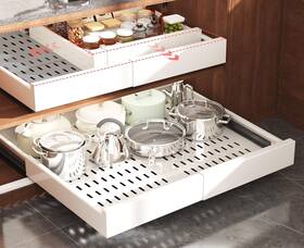Ct1-002 Seinloes 2 Pack Pull Out Cabinet Organizer Expandable Width 15 Inch -25 And Depth 17 -24