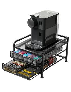 Ch01-bk Serenehome Coffee Pod Drawer For K-cup And Nespresso Vertuo Pods 2-tier Organi Ch01-bk Serenehome Coffee Pod Drawer For K-cup And Nespresso Vertuo Pods 2-tier Organi