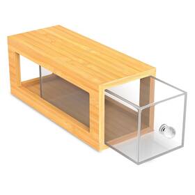 Serenica Homes 198715067019 Bamboo Tea Bag Organizer With Clear Acrylic Drawer Stylish And