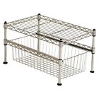 Seville Mini Basket Shelf Organizer Silver 017641981025