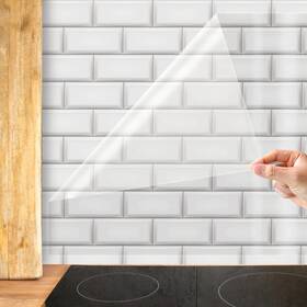 Ws401038ub1-cafbas Shackcom Clear Paper Roll Self-adhesive Kitchen Backsplash Wall Protector 15.7in X 32