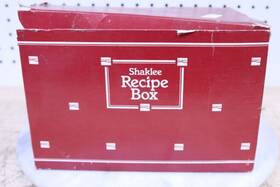 Xb-305 Shaklee Recipe Box Vintage Wood Roll Top Library Index Card File With Original