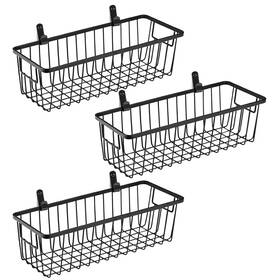 Bin436 Sheechung Hanging Wall Wire Baskets - Small 3 Pack Portable Black