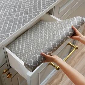 Sl00130600gr-sl Shinlendid Shelf And Drawer Liner For Kitchen Cabinets Nonadhesive Strong Grip Nonslip Thic