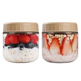 Scmk25221 Showin Overnight Oats Containers With Lids 10oz Glass Jars 2 Pcs Taffy