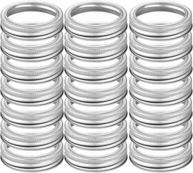 Showu9696786788 Showutheworld 60pcs Wide Mouth Mason Jar Canning Rings 60 Pcs Silver