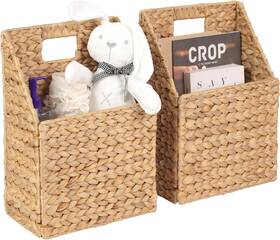 Wx13 Sieusalevn 737214794936 Wicker Hanging Storage Baskets 10 5 Inch Lx6 H Set Water Hyacinth - 2pcs