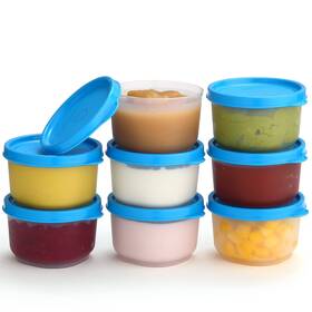 Signora Ware 903254140565 Reusable Plastic Food Storage Containers 8 Pack 4 Oz. Stackable