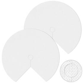 Silifine-liners-2635 Silifine Lazy Susan Shelf Liner 26 Inch 2 Pack Non-adhesive White Kitchen Cabinet