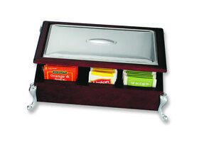Gl6018 Silver-plated Wooden Tea Bag Chest With Interior Dividers