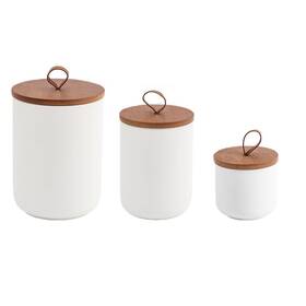 Ussnqyw907751 Simcat Modern Rustic Ceramic Food Storage Jar Canister - Airtight Seal Bamboo