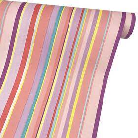 302032 Simplelife4u Colorful Mediterranean Striped Furniture Paper 17.7 Inch X9.8ft Self-adhesive