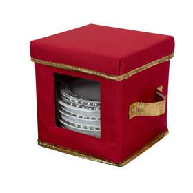 Simplify 633125224435 Holiday Saucer Plate Dinnerware Storage Box 7.3 Inch Christmas China 12
