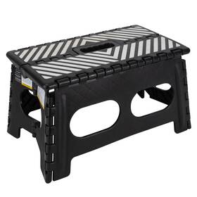 Simplify 633125306827 Extra Wide Folding Step Stool In Black - 15.8 Inch X 9.8 8.9