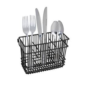 Simply 633125002408 Kitchen Details Black Cutlery Basket - 3 Inch X5