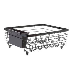 Simply 633125009421 Kitchen Details White Wire Flat Dish Rack - 13.98 Inch X 12.2 Brown