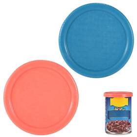 7.6x7.6x1cm Sinbana 1087645 4pcs Silicone Can Lids 7.6x7.6x1cm/3x3x0.39in Cover Blue Pink