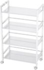 464w Singaye 4shelf Metal Rolling Utility Cart Storage Organizer For Bathroom Kitchen