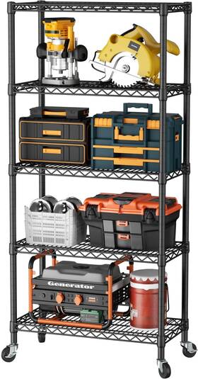 3112b Singaye Amj 5 Shelf Storage Wire Shelves Closet Bathroom Organizers Metal Pantry