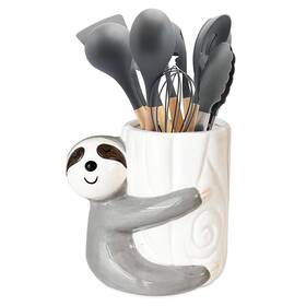 Sixdrop Sda058 Sloth Utensil Holder - Kitchen Crock Storage Gifts For Women H