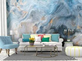 Wx83 Skiwamural 555037901211 116 Inch H Self Adhesive Wallpaper Roll Paper Blue Marble Pattern With Grey A