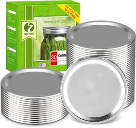 Skybd 768469604534 30-count Wide Mouth Canning Lids For Ball Kerr Jars - Wide30lids Silver