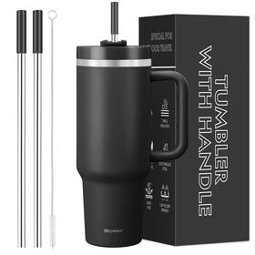 Skywerc 772060016313 40 Oz Tumbler With Handle And Straw 2 In 1 Lid Vacuum Insulated S... Fast Ship