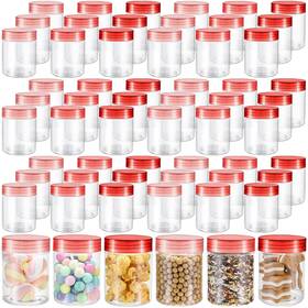 Bio-sliner-1863 Sliner 60 Pcs 8 Oz Plastic Jars With Lids Clear Round Leakproof Storage Conta