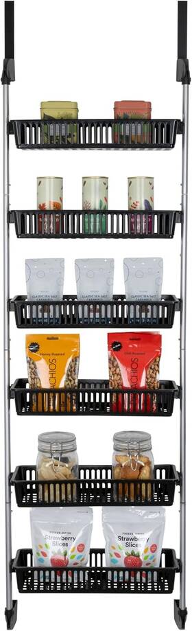 8002070 Smart Design Over-the-door Organizer For Storage Perfect Pantry Black