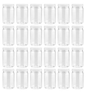 Smart Solutions 075363001568 Plastic Mason Jars 18 Oz 24 Pack White Lids Clear