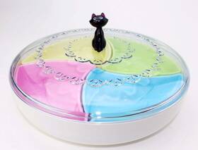 Smiling Juju 737488382884 Lucky Cat Candy Box Durable Plastic Bright Color Kitchen Storage