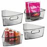 Smokelazysusanbinzzmp Mdesign Kitchen Lazy Susan Storage Bin Wedge Deep Smoke