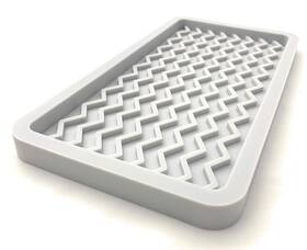 Siliconetray-01 Smrtlvng Happitasa Silicone Kitchen Sink Organizer Tray And Sponge Holder Zigzag Sty