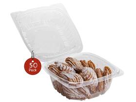 Ch6x6123456 Smygoods Dessert Containers Pack Of 50-6x6x3 Disposable Plastic Clamshell