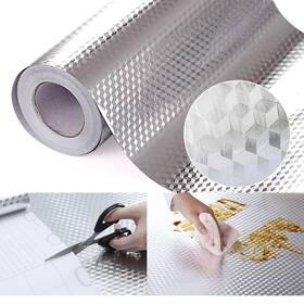 Fytz001 Snkxu Kitchen Wallpaper Oil Proof Sticker Backsplash Aluminum Foil Self-adhesiv