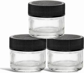 Sl-5ml200 Sodo Loco 200 Pack 5ml Thick Glass Jars With Black Lids - Airtight Containers For Oil