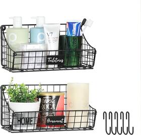 Ysl2c-02 Sonyabecca 2 Pack Wall Hanging Baskets For Organizing Large Wire Black