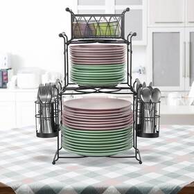 Sorbus 192405006890 3 Tier Utensil Caddy - Multi-purpose Steel Mesh Black