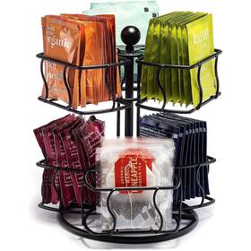 Sorbus 192405348143 Spinning Carousel 2 Tier Revolving Lazy Susan Tea Caddy Organizer For