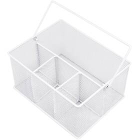 Sorbus 192405352423 Utensil Caddy Multi-purpose Steel Mesh Silverware Napkin White