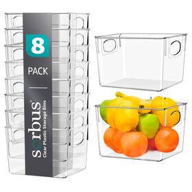 Sorbus 192405353710 Plastic Storage Bins Clear Pantry Organizer Box Bin Set Of 8