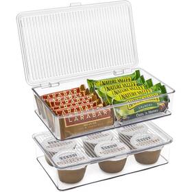 Sorbus 192405374722 Organizer Bin With Lids Kitchen Pantry Food Storage Clear 10.87 Inch L X 6.5