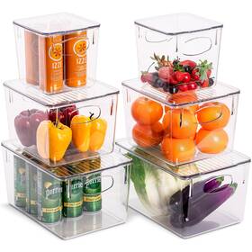 Sorbus 192405387159 Organizer Bins With Lids Kitchen Pantry Organization Clear 6-pack